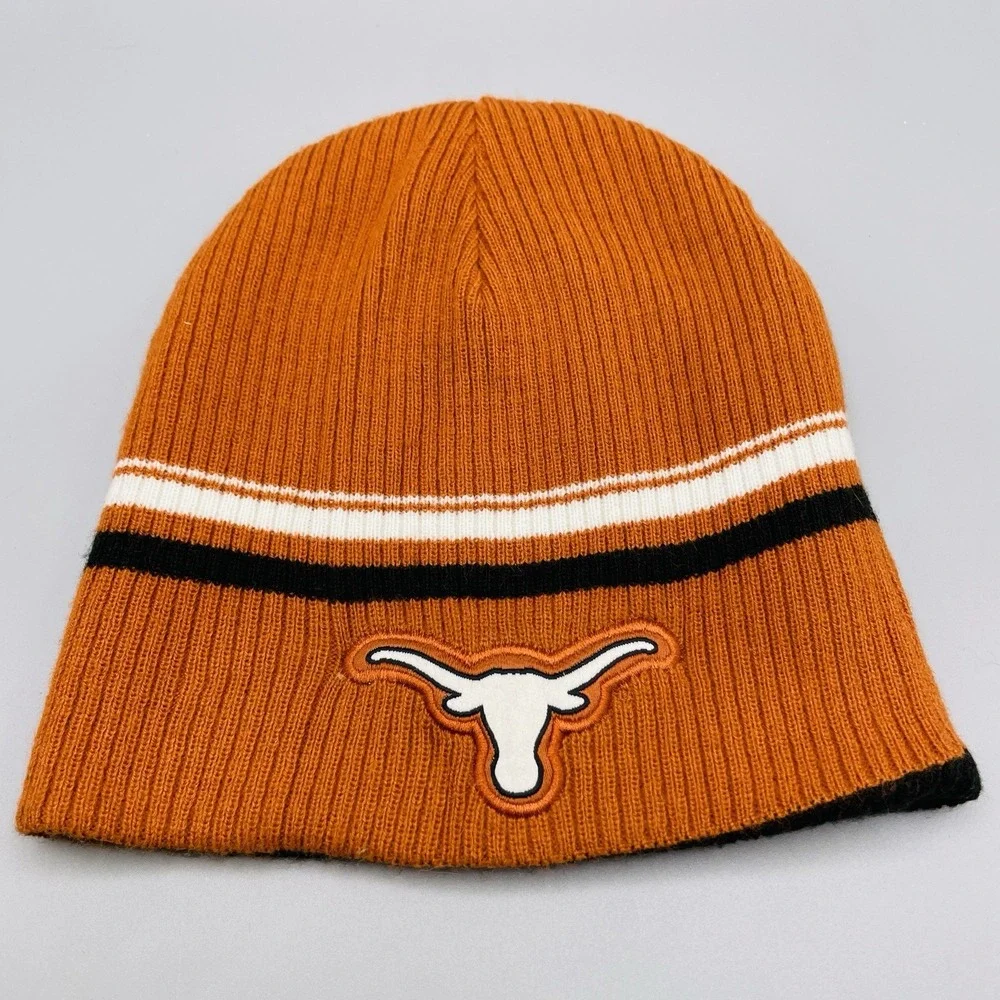 University of‎ Texas Reversible NCAA Winter Hat Beanie Skull Cap Patch Longhorns